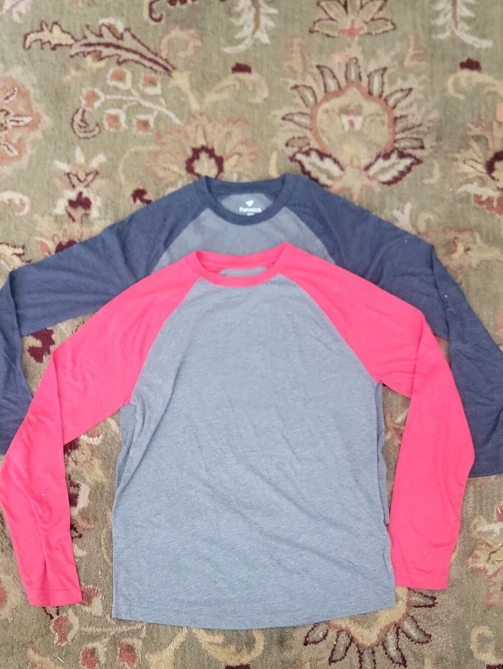 Mens Raglan Long-Sleeve Tees- Set Of 2 Shirts